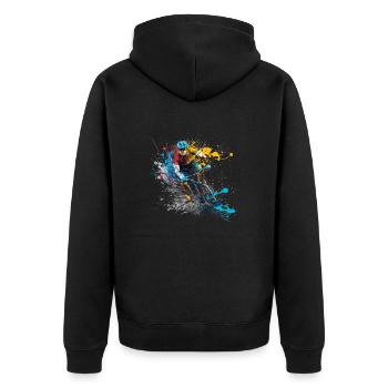 Cyclist - Unisex Premium Organic Zip Hoodie - black - Back - Nico (187cm)