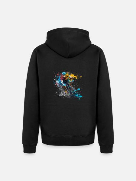 Cyclist - Unisex Premium Organic Zip Hoodie - black