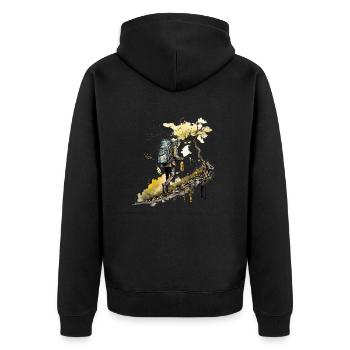 Beer hike in the mountains - Unisex Premium Organic Zip Hoodie - black - Back - Nico (187cm)