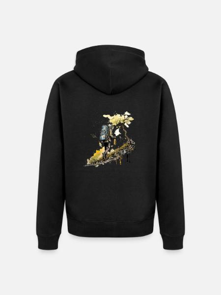 Beer hike in the mountains - Unisex Premium Organic Zip Hoodie - black
