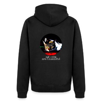 All cats are beautiful - Unisex Premium Organic Zip Hoodie - black - Back - Nico (187cm)