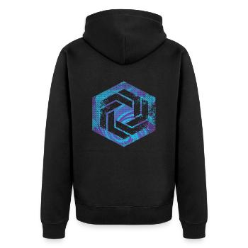 Hexagon-Programmierung Programmierer Codierung geometrisch - Unisex Premium Bio Zip Hoodie - Schwarz - Hinten - Nico (187cm)