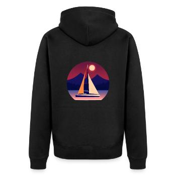 Sailing Sailing Ship Sailing Sailing Sailing Boat - Unisex Premium Organic Zip Hoodie - black - Back - Nico (187cm)