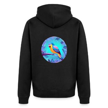 Budgerigar Bird Cockatiel Bird Propriétaire - Veste à capuche bio Premium Unisexe - noir - Dos - Nico (187cm)