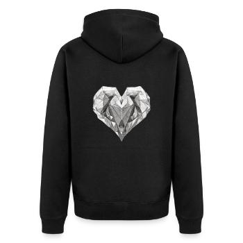 Saint-Valentin Fiançailles Fête des mères Mariage Amour - Veste à capuche bio Premium Unisexe - noir - Dos - Nico (187cm)
