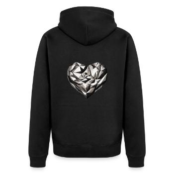 Fiançailles Fête des mères Saint-Valentin Mariage d’amour - Veste à capuche bio Premium Unisexe - noir - Dos - Nico (187cm)