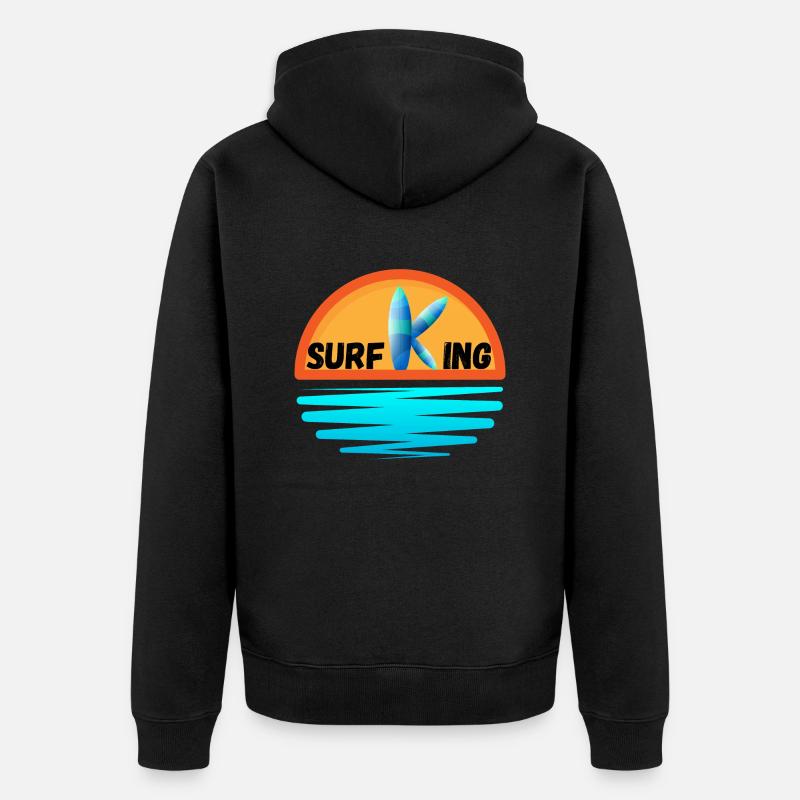 Roi du surf - Veste à capuche bio Premium Unisexe - noir