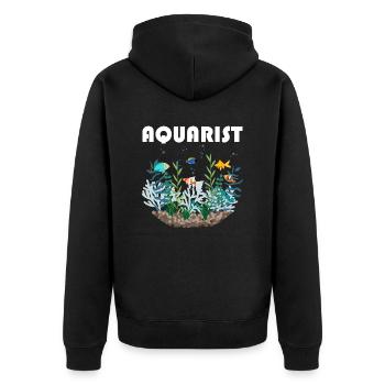 Aquarist Life Fish Keeping Aquarium Owner - Unisex Premium Organic Zip Hoodie - black - Back - Nico (187cm)