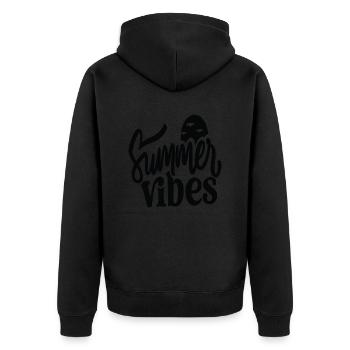 Summer Vibes - Unisex Premium Bio Zip Hoodie - Schwarz - Hinten - Nico (187cm)