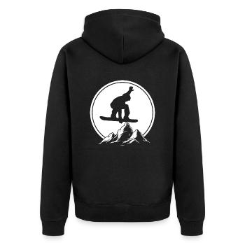 Snowboarders Winter Sports Snow - Unisex Premium Organic Zip Hoodie - black - Back - Nico (187cm)