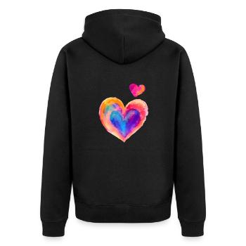 Fête des mères Mariage Amour Saint-Valentin Fiançailles - Veste à capuche bio Premium Unisexe - noir - Dos - Nico (187cm)