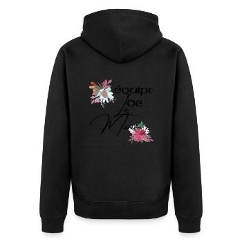 Équipe de la mariée floral - Veste à capuche bio Premium Unisexe - noir - Dos - Nico (187cm)