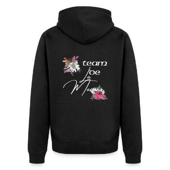 team de la Mariée evjf t-shirt assorti floral - Veste à capuche bio Premium Unisexe - noir - Dos - Nico (187cm)