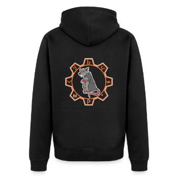 Rat Logo Cybus Zombie Halloween Undead - Unisex Premium Organic Zip Hoodie - black - Back - Nico (187cm)
