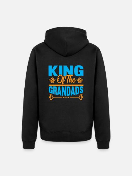 King of the Grandads - Unisex Premium Organic Zip Hoodie - black