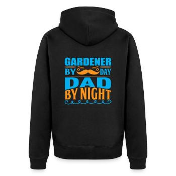 Jardinier le jour papa la nuit - Veste à capuche bio Premium Unisexe - noir - Dos - Nico (187cm)