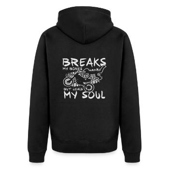 Me brise les os mais guérit mon âme - Veste à capuche bio Premium Unisexe - noir - Dos - Nico (187cm)