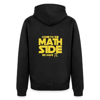 Come to the Math Side We have Pi - Unisex Premium Bio Zip Hoodie - Schwarz - Hinten - Nico (187cm)