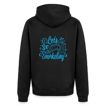 Let´s Go Snorkeling - Unisex Premium Bio Zip Hoodie - Schwarz - Hinten - Nico (187cm)