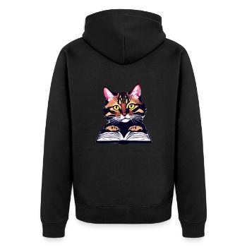 Read Bengal Cat Books Cat Book Kitten - Unisex Premium Organic Zip Hoodie - black - Back - Nico (187cm)
