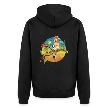 Oiseau coloré - Veste à capuche bio Premium Unisexe - noir - Dos - Nico (187cm)