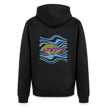 Poisson - Veste à capuche bio Premium Unisexe - noir - Dos - Nico (187cm)