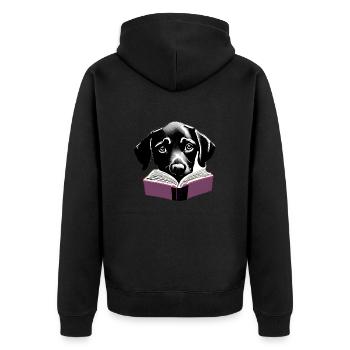 Dog Books Labrador Dog Book Read Dog Owner - Unisex Premium Organic Zip Hoodie - black - Back - Nico (187cm)