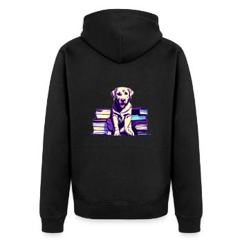 Dogs Books Labrador Read Book Dog Owner Dog - Unisex Premium Organic Zip Hoodie - black - Back - Nico (187cm)