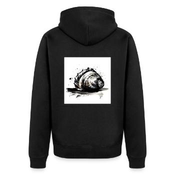 Illustration élégante de la coquille - Veste à capuche bio Premium Unisexe - noir - Dos - Nico (187cm)