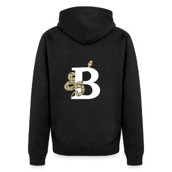 Lettre b serpent - Veste à capuche bio Premium Unisexe - noir - Dos - Nico (187cm)
