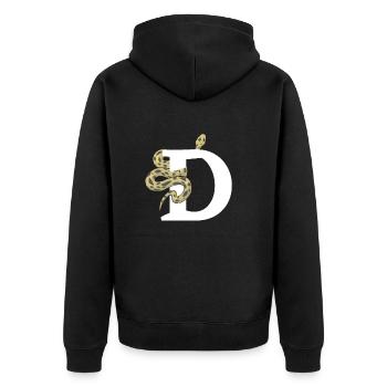 Lettre d serpent - Veste à capuche bio Premium Unisexe - noir - Dos - Nico (187cm)