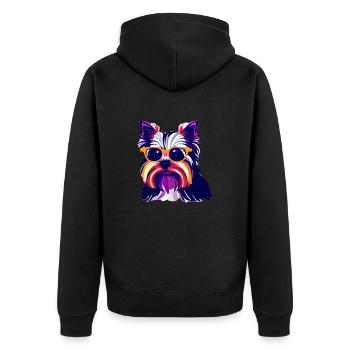 Hund Terrier Hundehalter Hundebesitzer Hunde - Unisex Premium Bio Zip Hoodie - Schwarz - Hinten - Nico (187cm)