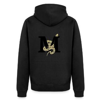 Lettre m serpent - Veste à capuche bio Premium Unisexe - noir - Dos - Nico (187cm)