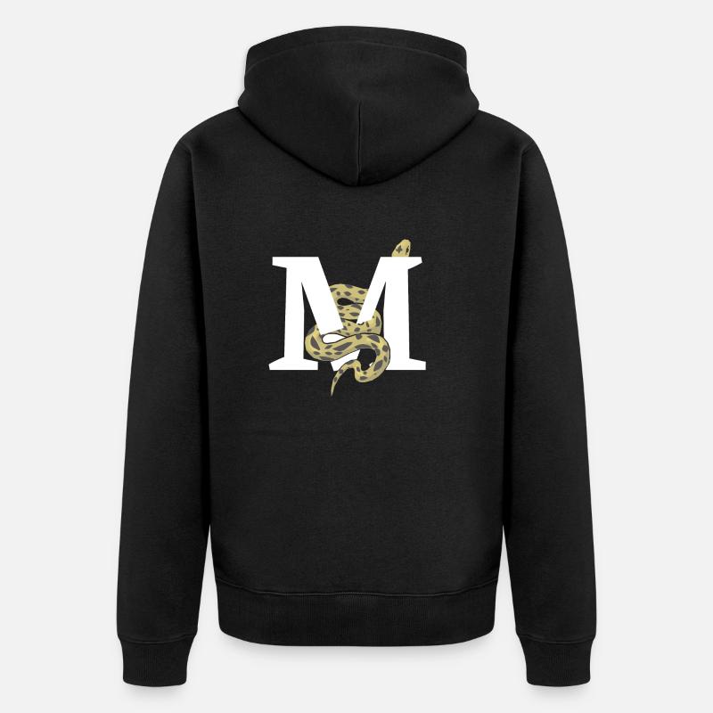 Buchstabe m Schlange - Unisex Premium Bio Zip Hoodie - Schwarz