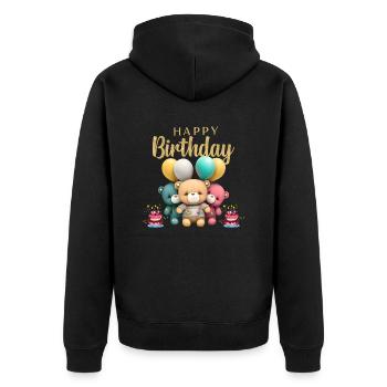 Joyeux anniversaire pour les enfants - Veste à capuche bio Premium Unisexe - noir - Dos - Nico (187cm)