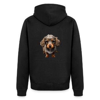 Dog Love Dog Dachshund Dogs Teckel Propriétaire de chien - Veste à capuche bio Premium Unisexe - noir - Dos - Nico (187cm)