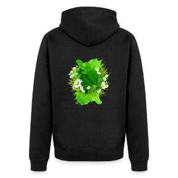 Spring motif with meadow, flowers, grass - Unisex Premium Organic Zip Hoodie - black - Back - Nico (187cm)
