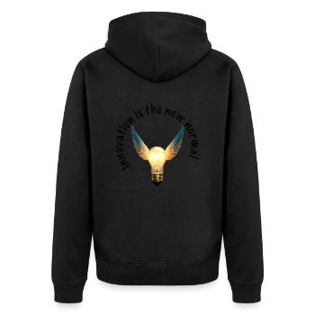 Innovation is the new normal (World Creativity Day) - Unisex Premium Organic Zip Hoodie - black - Back - Nico (187cm)