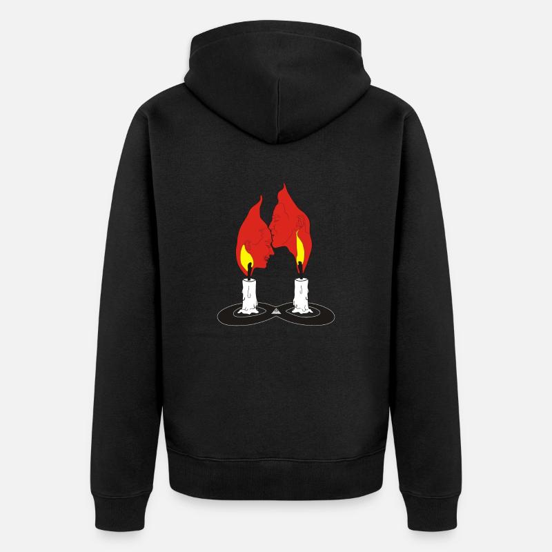 Baiser frontal Twin Flame - Veste à capuche bio Premium Unisexe - noir