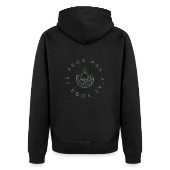 Je peux pas j'ai yoga - Veste à capuche bio Premium Unisexe - noir - Dos - Nico (187cm)