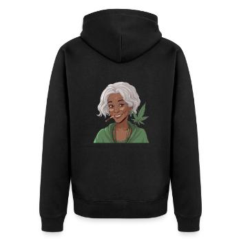 Offrez le cadeau gratuit au chanvre - Veste à capuche bio Premium Unisexe - noir - Dos - Nico (187cm)
