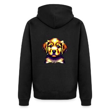 Dog Owner Golden Retriever Dog Puppy Dogs - Unisex Premium Organic Zip Hoodie - black - Back - Nico (187cm)
