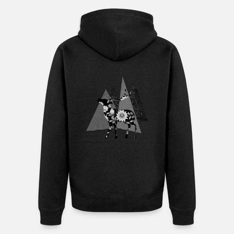 Cerf - Veste à capuche bio Premium Unisexe - noir