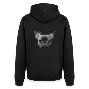 Propriétaire de chien Bouledogue Français Chien - Veste à capuche bio Premium Unisexe - noir - Dos - Nico (187cm)
