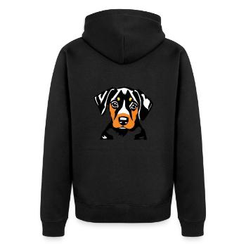 Doberman Dog Doberman Trainer Doberman Puppy - Unisex Premium Organic Zip Hoodie - black - Back - Nico (187cm)