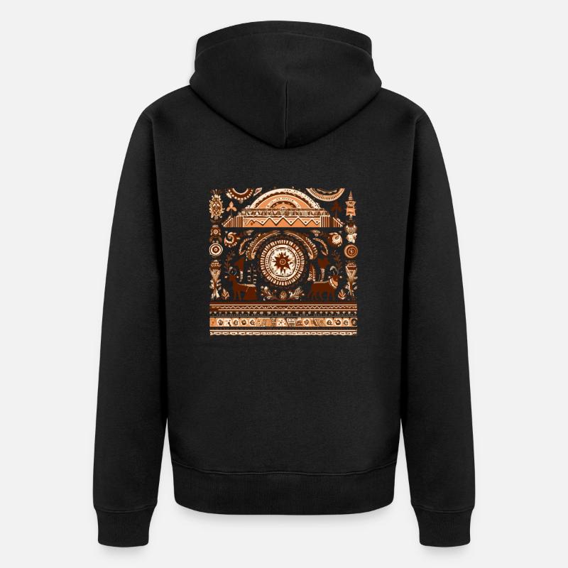 Folklore africain - Veste à capuche bio Premium Unisexe - noir