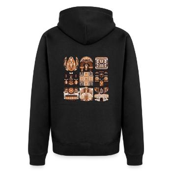 Folklore africain - Veste à capuche bio Premium Unisexe - noir - Dos - Nico (187cm)