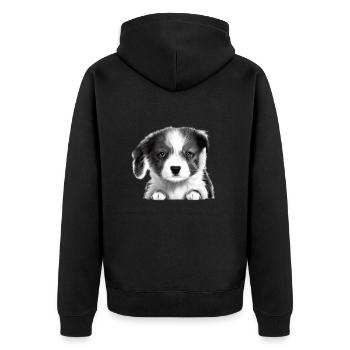 Berger australien chien chiot propriétaire de chien - Veste à capuche bio Premium Unisexe - noir - Dos - Nico (187cm)