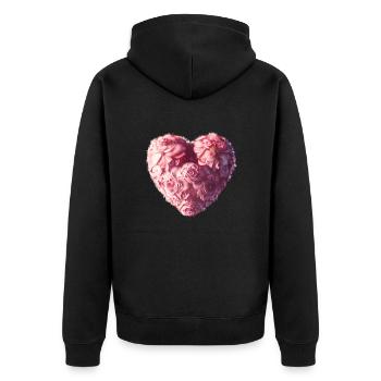 Valentine's Day Wedding Mother's Day Love Engagement - Unisex Premium Organic Zip Hoodie - black - Back - Nico (187cm)