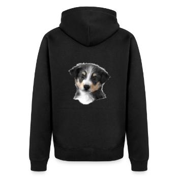 Chien Chiot Propriétaire de chien Berger australien - Veste à capuche bio Premium Unisexe - noir - Dos - Nico (187cm)